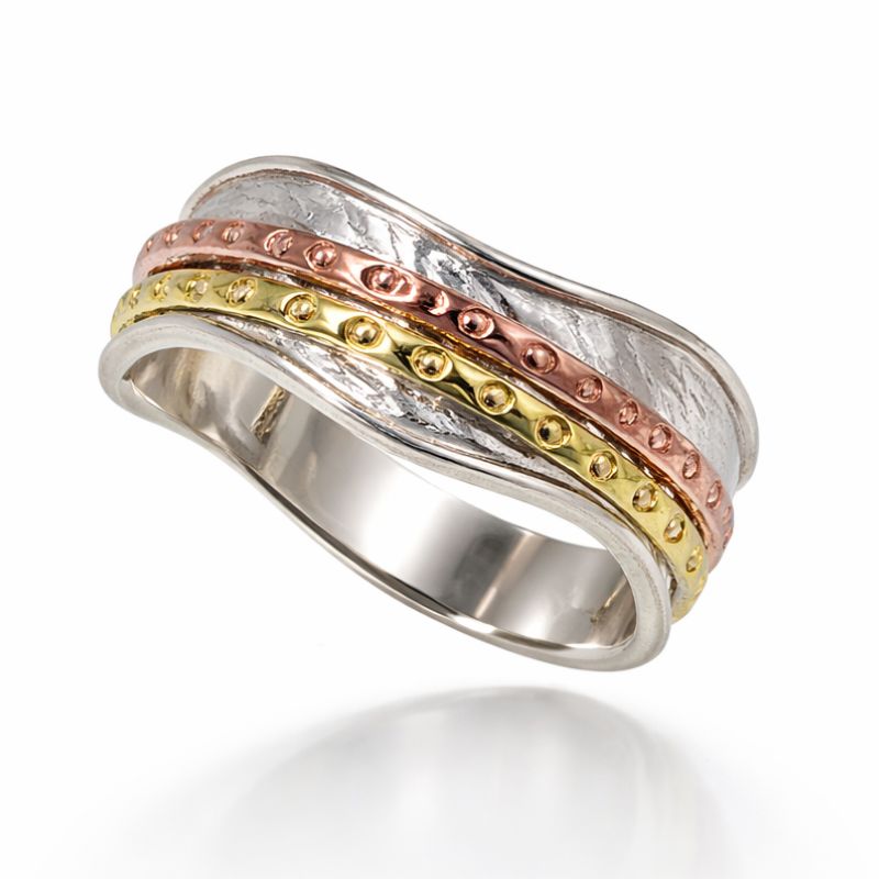 Trinity Ripple Spinner Ring